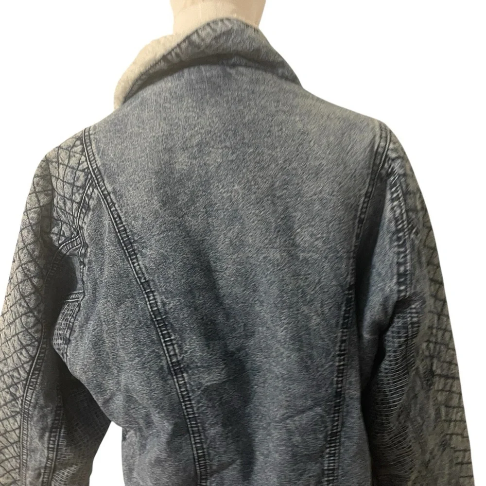 Vintage Ruth Douglas Sherpa Lined Denim Jacket Women Size Small Light Wash
